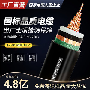 国标 8.7/15KV 35KV铜芯高压电缆单芯铠装 50/70/120/150平方