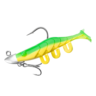 蓝旗鱼霸道海鲈王皮皮虾箭簇型铅头钩路亚饵小海蜒软饵海钓巨物饵