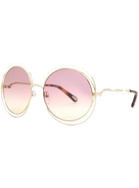 【自营】法国CHLOE蔻依时尚潮流圆形镂空大框金属太阳镜墨镜114SD