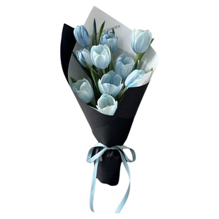 爱你同款蓝色郁金香鲜花真花束同城速递全国配送女友生日礼物北京