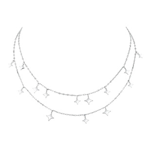 新款叠戴璀璨星星项链网红爆款轻奢小众高级颈链钛钢不掉色锁骨链