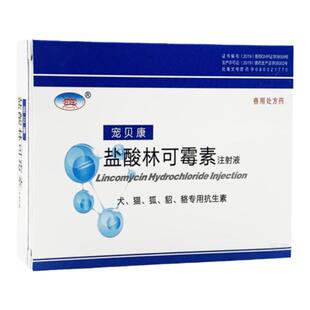 宠物专用盐酸林可霉素注射液狗狗猫咪咳嗽发烧支气管炎产后消炎药