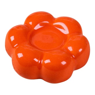 创意花朵实心托盘小摆件陶瓷转转乐配件转转底座茶杯垫工艺装饰品