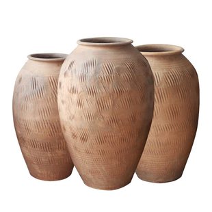 颜林古陶瓶落地土陶罐古花瓶中式粗陶缸土罐大号土缸瓦缸民俗罐子