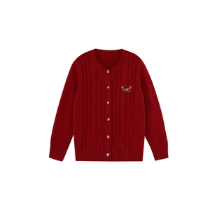 老章和小胖PONGKIKIhorse发生羊毛小马开衫女大码复古高级针织衫