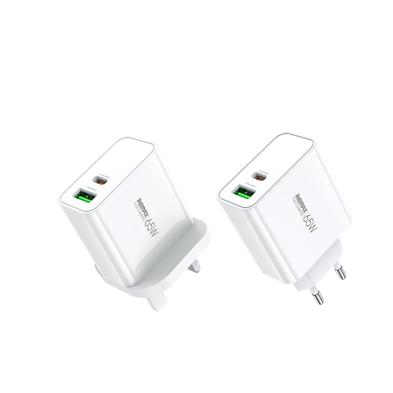Remax PD65w充电器usb typec双口插头港澳欧洲旅行手机适配器适用于苹果三星iPhone1817161514ipad平板笔记本