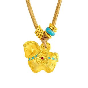 新年礼物周大生福韵马黄金千锦马吊坠女款生肖马足金硬金唐马珐琅