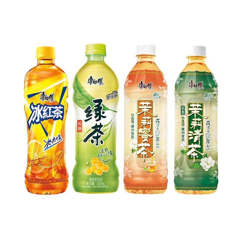 康师傅冰红茶饮料绿茶冰糖雪梨茉莉蜜茶清茶柚子茶500ml*15瓶整箱