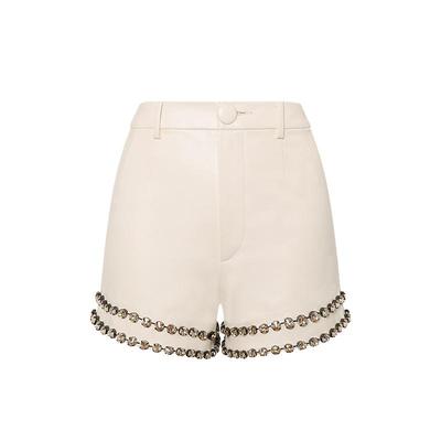 Maison Wester秋季官方双排钻饰休闲百搭甜美气质通勤皮短裤