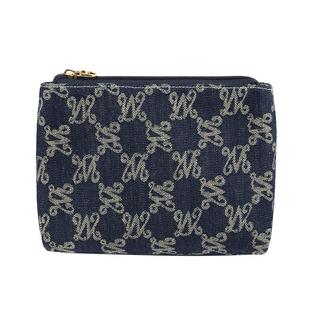 万里马丹宁牛仔化妆包便携旅行迷你随身包拉链大容量收纳手拿包