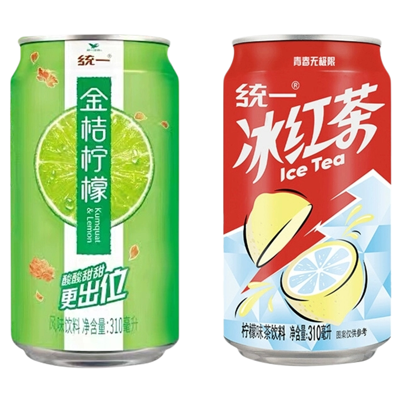 统一鲜橙多橙汁金橘柠檬青梅绿茶蜜桃汁易拉罐饮料维生素C饮品