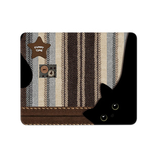 苏雅黑猫鼠标垫小号女生高颜值办公室桌面硬质便携防水无异味新款