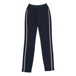 Gitti/吉蒂秋款撞色条纹高腰休闲裤女针织弹力九分裤G245118