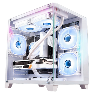 i9级海景房台式电脑主机高配游戏型电竞家用办公组装全套水冷整机