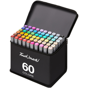 泰驰Touchmark软头马克笔美术生专用小学生初中生油性双头手绘动漫画笔套装专业设计考级可叠色60/80色水彩笔