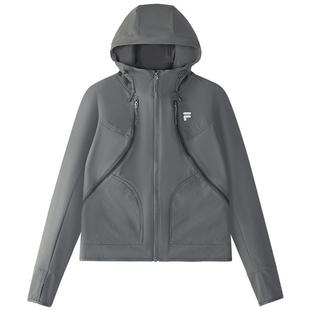 赵露思同款|FILA FUSION斐乐潮牌梭织外套女2025春秋季连帽上衣