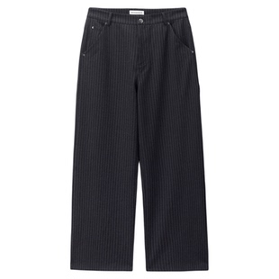 佐丹奴裤子男装细条纹中腰梭织休闲长裤 18115821