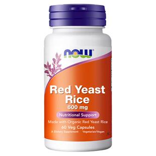 NOW红曲米Red Yeast Rice胶囊600mg60粒素食胶囊帮助心血管健康