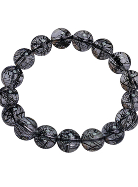 精品5A级天然黑发晶手链