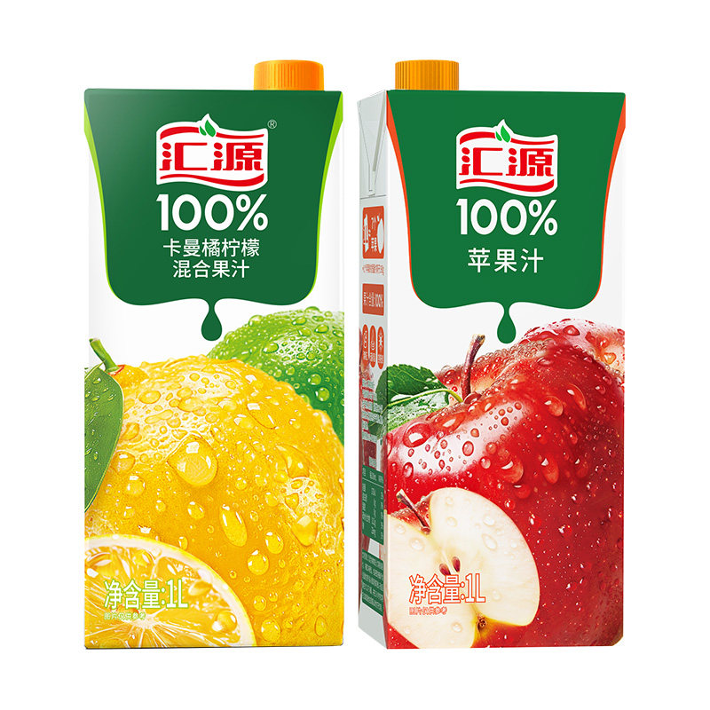 汇源100%果汁1L*2盒纯果汁