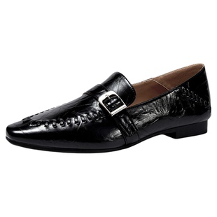 达芙妮黑色乐福鞋女2026新款春季一脚蹬通勤单鞋子女复古皮鞋女款