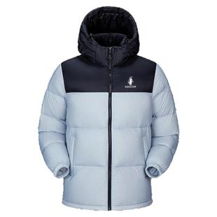 企鹅羽绒服男户外2025冬季新款黑色加厚保暖连帽面包服羽绒衣外套