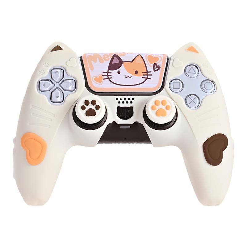极想 PS5手柄保护套三花猫硅胶软壳全包保护壳防滑游戏手柄套配件