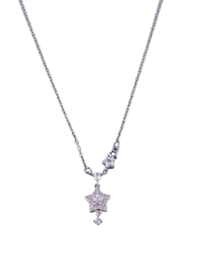 S925纯银五角星锁骨链刻字爆闪