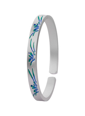 顺钦银楼S9999足银幽兰手镯女