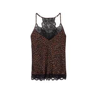 Intimissimi意舒漫性感豹纹蕾丝花边吊带背心上衣睡衣LTD2589