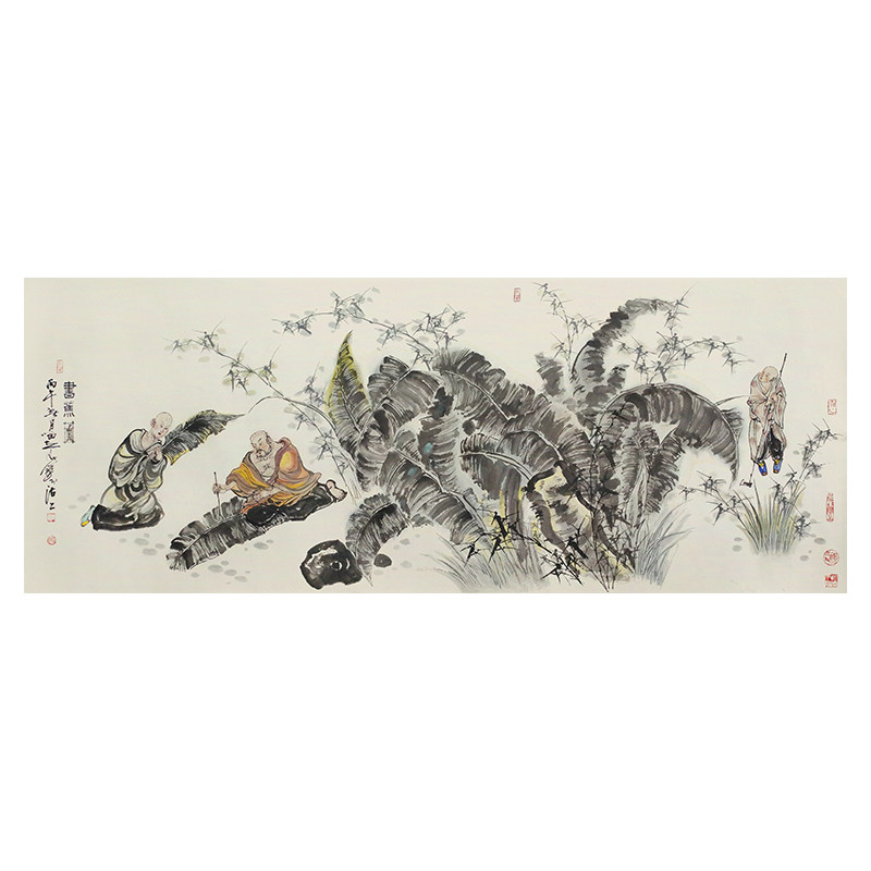 孤品名家手绘蕉图国画横幅