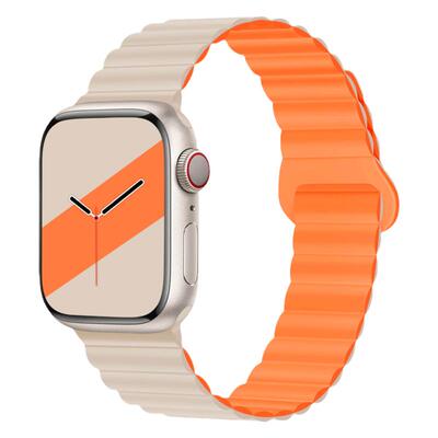 applewatch撞色液态硅胶磁吸表带