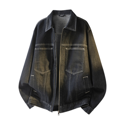 莱赛尔混纺固色丹宁牛仔外套男