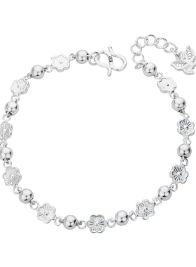 顺庆银楼S990纯银春芳韵手链足银手饰新中式国潮民族风送女友礼物