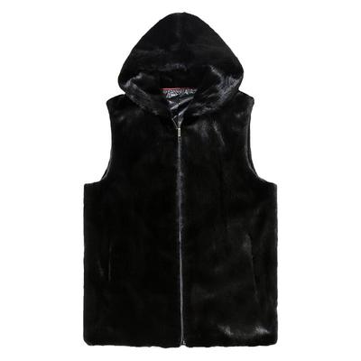 貂皮外套男冬仿皮草潮水貂毛整貂