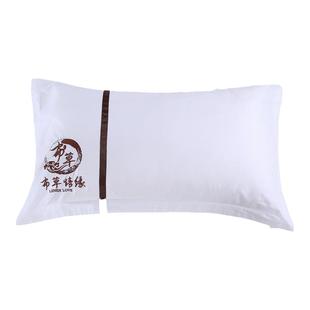 酒店宾馆专用枕套纯白色全棉60支纯棉贡缎枕头套单件布草床上用品