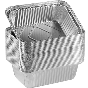 锡纸盒烧烤专用金针菇烤鱼长方形盖子一次性商用打包盒带盖铝箔盒