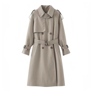 羽绒内胆风衣外套秋冬新款女中长款款韩系高级感英伦风小个子大衣