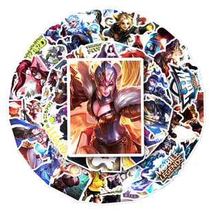 50张无尽对决贴纸游戏创意人物炫酷涂鸦装饰手账本咕卡笔记本贴纸