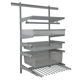 灰色金属衣柜配件金属衣柜框架开放式步入衣帽间家用卧室壁挂上墙