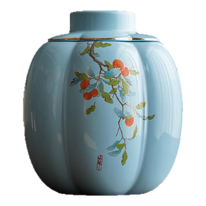 高档陶瓷陈皮白茶茶叶罐密封罐