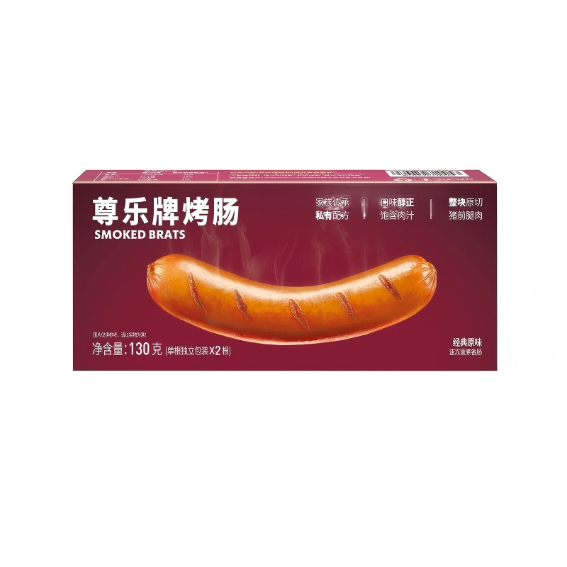 尊乐烤肠尊乐香肠爆汁原味肉肠130g*1盒[U先]