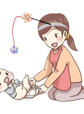 带头上哄娃神器哄宝宝摇铃玩具安抚婴儿头戴逗孩子发箍洗脸头箍