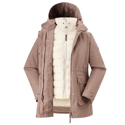 乐飞叶户外羽绒内胆三合一外套女