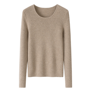 爆款~打底神器百搭~100%纯山羊绒衫女圆领修身纯羊绒毛衣打底衫