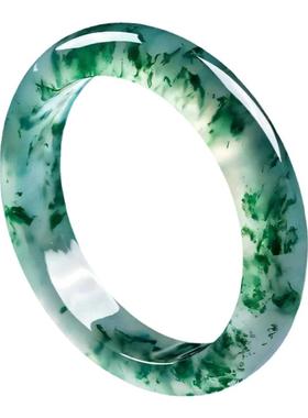 翡翠平替飘花玉镯子男女款