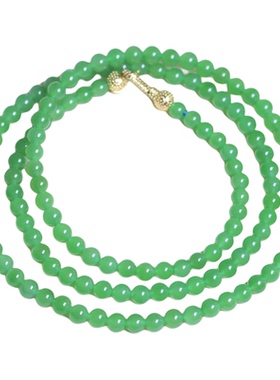 珪宝和田玉碧玉苹果绿多圈手串女