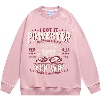 2023年春秋薄款粉色无帽卫衣YEP