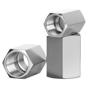 304不锈钢加厚高压内丝直接六角数控内螺纹直通管箍接头2分3分4分