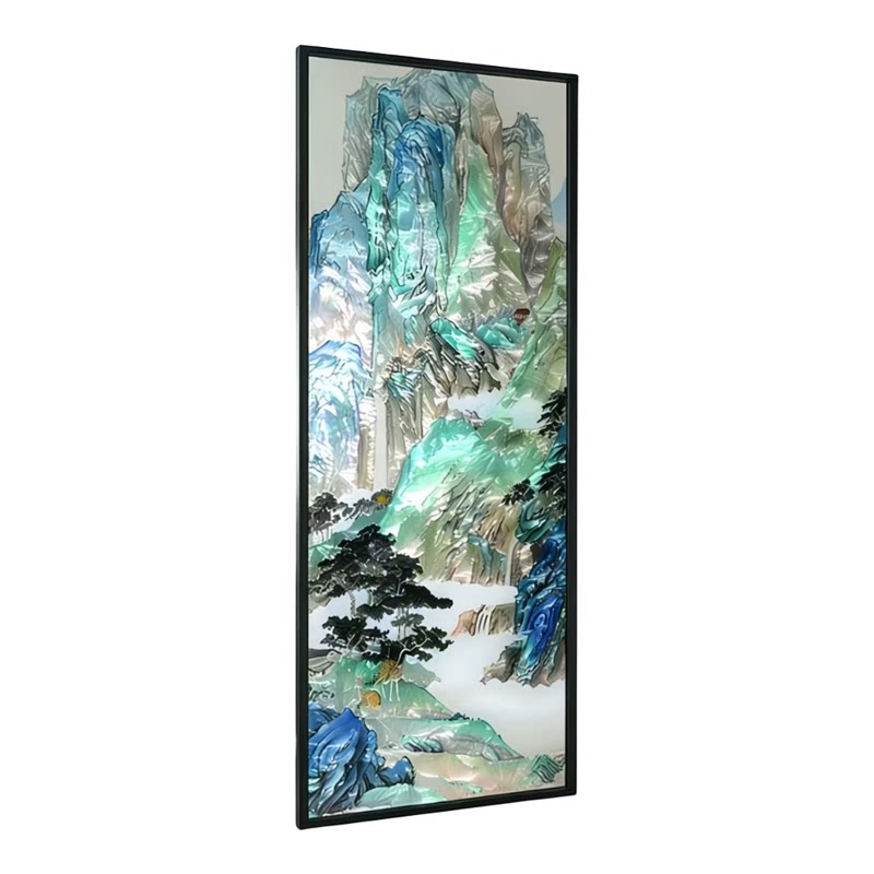手绘珐琅彩百鸟朝凤隔断画定制